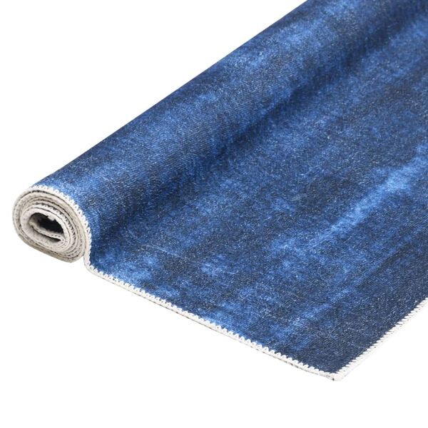 vidaXL Tapis lavable pliable Bleu marine 120x170 cm Polyester