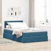 vidaXL Lit de Rangement avec matelas Bleu fonc&eacute; 120 x 200 cm Velours