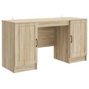 vidaXL Bureau Ch&ecirc;ne Sonoma 142,5 x 50 x 75 cm Bois d'ing&eacute;nierie