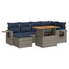 vidaXL Salon de jardin avec coussins 7 pcs gris r&eacute;sine tress&eacute;e