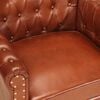 vidaXL Fauteuil Marron Cuir de ch&egrave;vre v&eacute;ritable