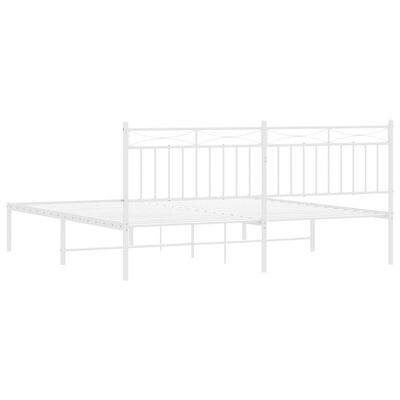 vidaXL Cadre de lit métal sans matelas et tête de lit blanc 183x213 cm