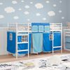 vidaXL Cadre de Lit Mezzanine pour Enfants avec Rideaux Blanc et Bleu