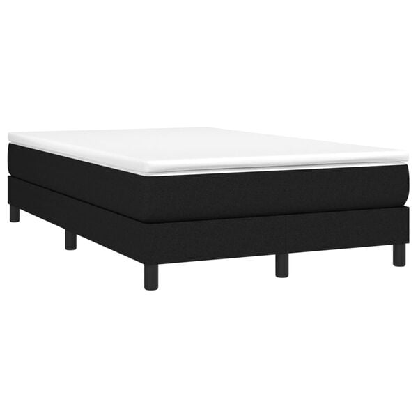 vidaXL Sommier &agrave; lattes de lit avec matelas noir 120x190 cm tissu