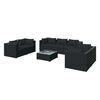 vidaXL Salon de jardin 8 pcs avec coussins R&eacute;sine tress&eacute;e Noir