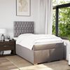 vidaXL Sommier &agrave; lattes de lit avec matelas taupe 120x190 cm tissu