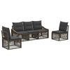 vidaXL Ensemble de canap&eacute; de jardin 5 pcs Gris polyrotin