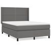 vidaXL Sommier &agrave; lattes de lit avec matelas Gris 140x200 cm Similicuir