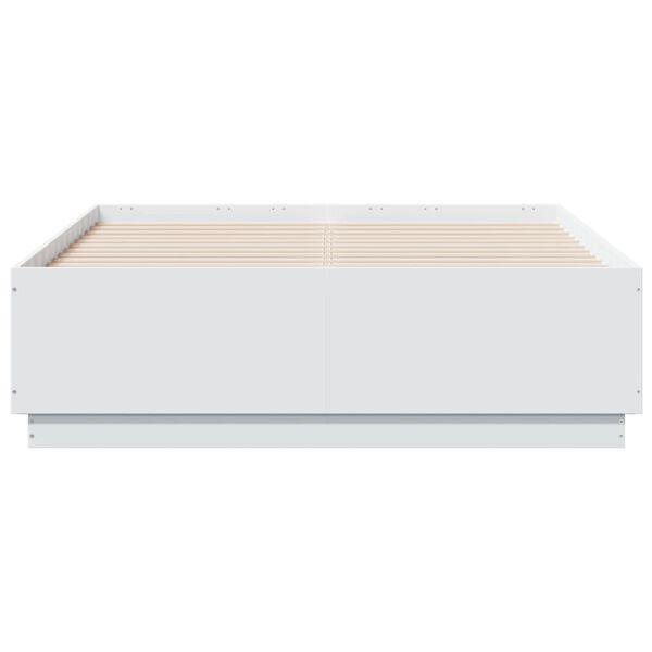 vidaXL Cadre de lit sans matelas blanc 135x190 cm