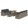 vidaXL Ensemble de canap&eacute; de jardin 10 pcs Gris polyrotin