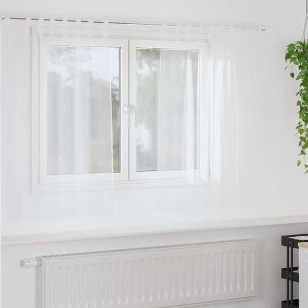 vidaXL Rideau en Voile 2 pcs Blanc 140 x 140 cm Polyester