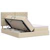 vidaXL Lit de Rangement avec t&ecirc;te de lit Cr&egrave;me 200 x 200 cm Tissu