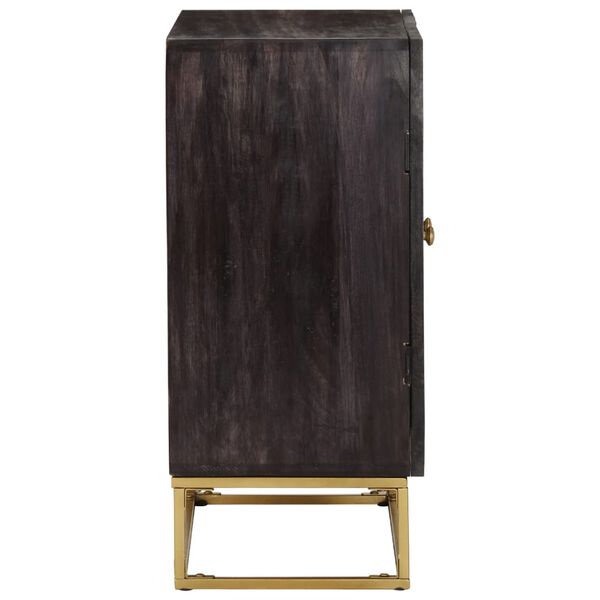 vidaXL Buffet Noir 60x35x75 cm Bois de manguier massif