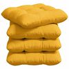 vidaXL Coussins de si&egrave;ge 4 pc Tissu en velours c&ocirc;tel&eacute; Jaune clair