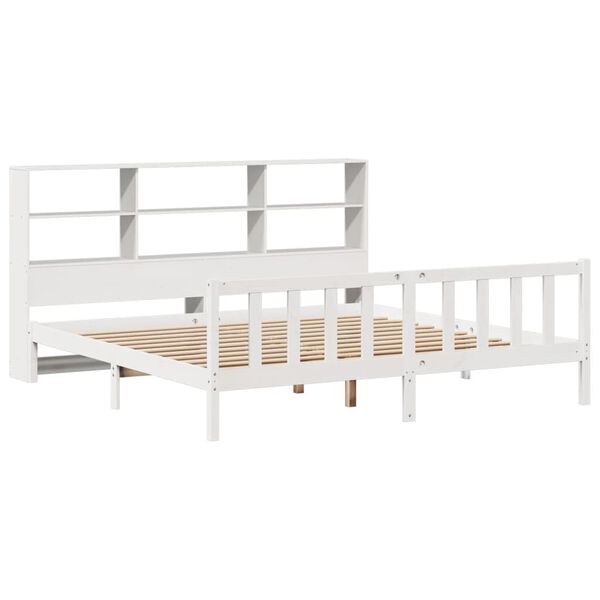 vidaXL Lit biblioth&egrave;que sans matelas blanc 180x200 cm bois pin massif