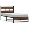 vidaXL Cadre de lit en m&eacute;tal sans matelas ch&ecirc;ne marron 100x190 cm
