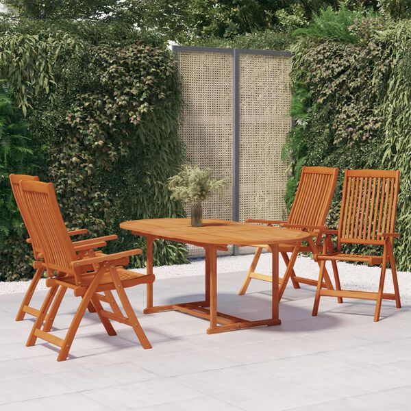 vidaXL Ensemble à manger de jardin 5 pcs Bois d'eucalyptus massif