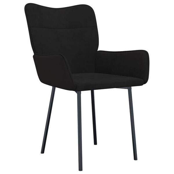 vidaXL Chaises à manger lot de 2 Noir Velours