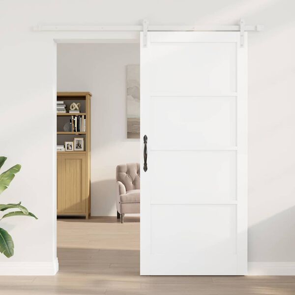 vidaXL Porte coulissante Blanc 93 x 211 cm Pin massif