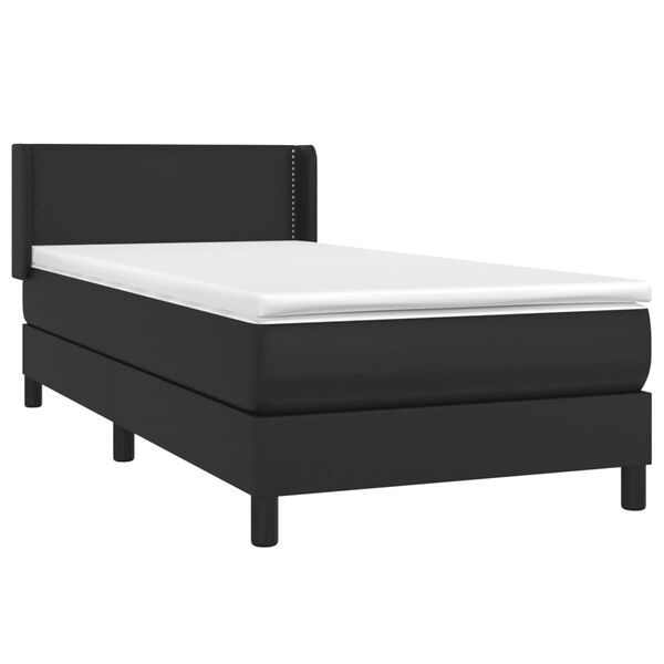vidaXL Sommier &agrave; lattes de lit avec matelas Noir 80x200cm Similicuir