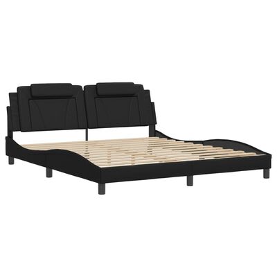 vidaXL Cadre de lit avec LED sans matelas noir 180x200 cm