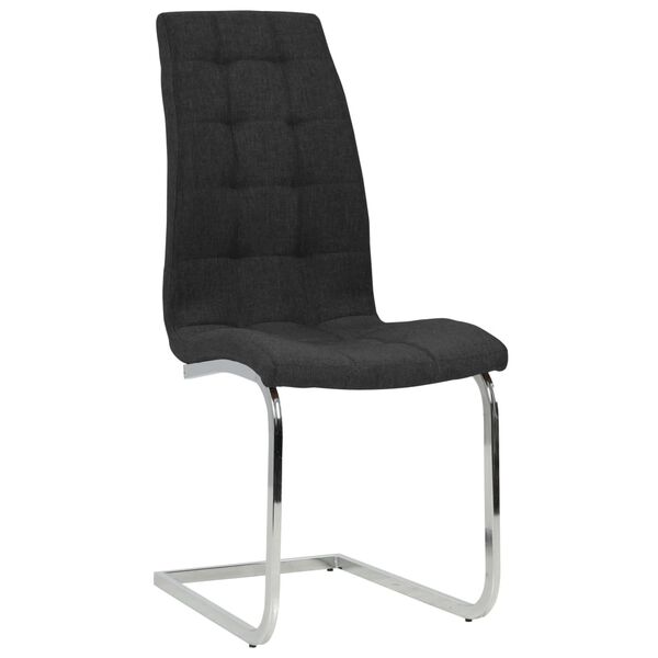 vidaXL Chaises &agrave; manger cantilever lot de 6 noir tissu