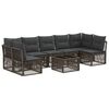 vidaXL Ensemble de canap&eacute; de jardin 8 pcs Gris polyrotin