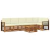 vidaXL Ensemble de canap&eacute; d'angle avec coussin 7 pcs Naturel et Cr&egrave;me
