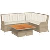 vidaXL Salon de jardin avec coussins 5 pcs beige r&eacute;sine tress&eacute;e