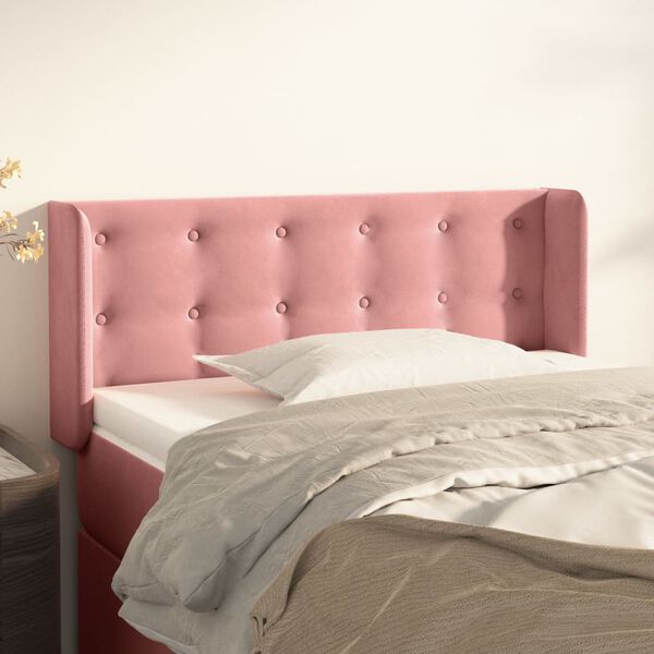 vidaXL T&ecirc;te de lit avec oreilles Rose 83x16x78/88 cm Velours