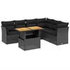 vidaXL Salon de jardin 7 pcs avec coussins noir r&eacute;sine tress&eacute;e