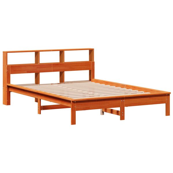 vidaXL Lit biblioth&egrave;que sans matelas cire marron 120x200 cm pin massif