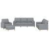 vidaXL Ensemble de canap&eacute;s 4 pcs coussins gris clair tissu