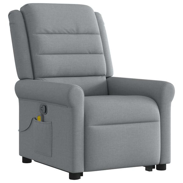 vidaXL Fauteuil de massage inclinable Gris clair Tissu