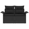 vidaXL Canap&eacute; de jardin avec coussin Noir 141 x 62 x 69 cm polyrotin