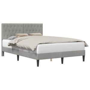 vidaXL Cadre de lit avec t&ecirc;te de lit Gris clair 140 x 200 cm Velours