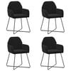 vidaXL Chaises de salle &agrave; manger 4 pcs Velours (V) Noir