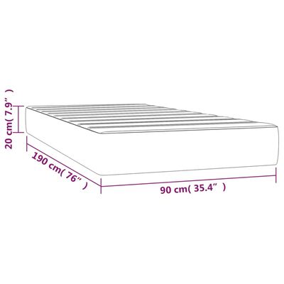 vidaXL Matelas de lit à ressorts ensachés Gris foncé 90x190x20cm Tissu