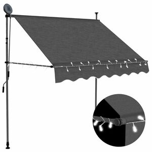 vidaXL Auvent manuel r&eacute;tractable avec LED 200 cm Anthracite