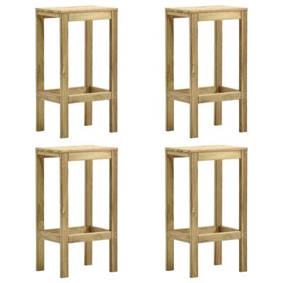 vidaXL Tabourets de bar de jardin lot de 4 Bois de pin imprégné