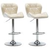 vidaXL Tabourets de bar lot de 2 cr&egrave;me similicuir