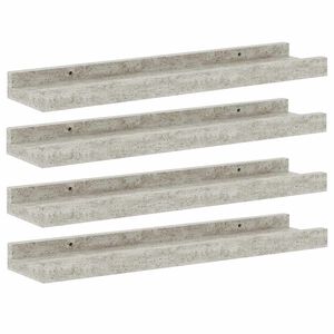 vidaXL &Eacute;tag&egrave;res murales 4 pcs Gris b&eacute;ton 40x9x3 cm