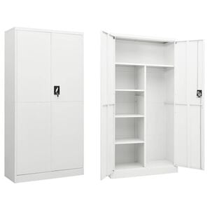 vidaXL Armoire &agrave; casiers Blanc 90x40x180 cm Acier