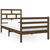 vidaXL Cadre de lit Marron miel 90x190 cm Simple Bois massif