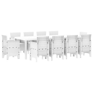 vidaXL Ensemble de salle &agrave; manger pour jardin 11 pcs Blanc
