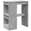 vidaXL Table de bar avec &eacute;tag&egrave;res gris b&eacute;ton bois d'ing&eacute;nierie