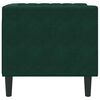 vidaXL Fauteuil Chesterfield vert fonc&eacute; velours
