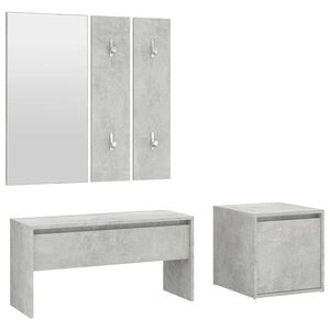 vidaXL Ensemble de meubles de couloir Gris b&eacute;ton Bois d'ing&eacute;nierie