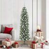 vidaXL Arbre de No&euml;l artificiel slim avec 300 LED Vert et blanc 180 cm