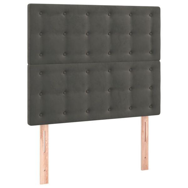 vidaXL T&ecirc;te de lit &agrave; LED Gris fonc&eacute; 100x5x118/128 cm Velours